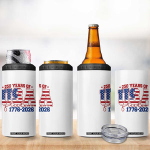 USA 250 Years Of Freedom 4 in 1 Can Cooler Tumbler USA Independence 250th Anniversary 1776 2026 Patriotic Flag TS10 Print Your Wear