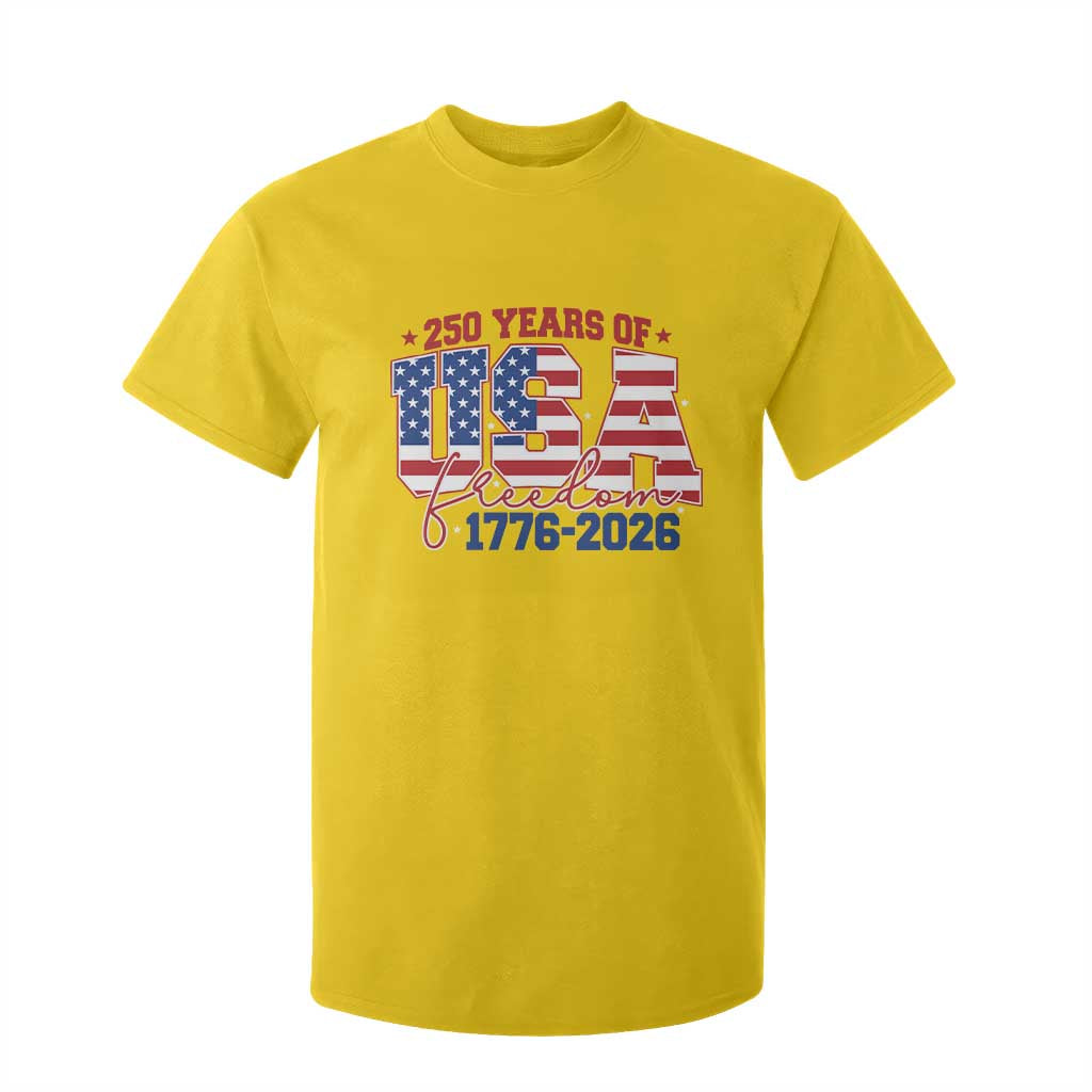 USA 250 Years Of Freedom T Shirt For Kid USA Independence 250th Anniversary 1776 2026 Patriotic Flag TS10 Daisy Print Your Wear
