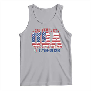 USA 250 Years Of Freedom Tank Top USA Independence 250th Anniversary 1776 2026 Patriotic Flag TS10 Athletic Heather Print Your Wear