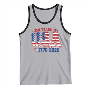 USA 250 Years Of Freedom Tank Top USA Independence 250th Anniversary 1776 2026 Patriotic Flag TS10 Athletic Heather Black Print Your Wear