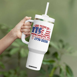 USA 250 Years Of Freedom Tumbler With Handle USA Independence 250th Anniversary 1776 2026 Patriotic Flag TS10 Print Your Wear