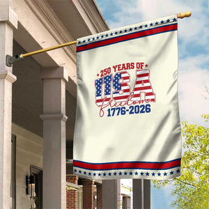 USA 250 Years Of Freedom Garden Flag USA Independence 250th Anniversary 1776 2026 Patriotic Flag TS10 Modern Beige Red Print Your Wear