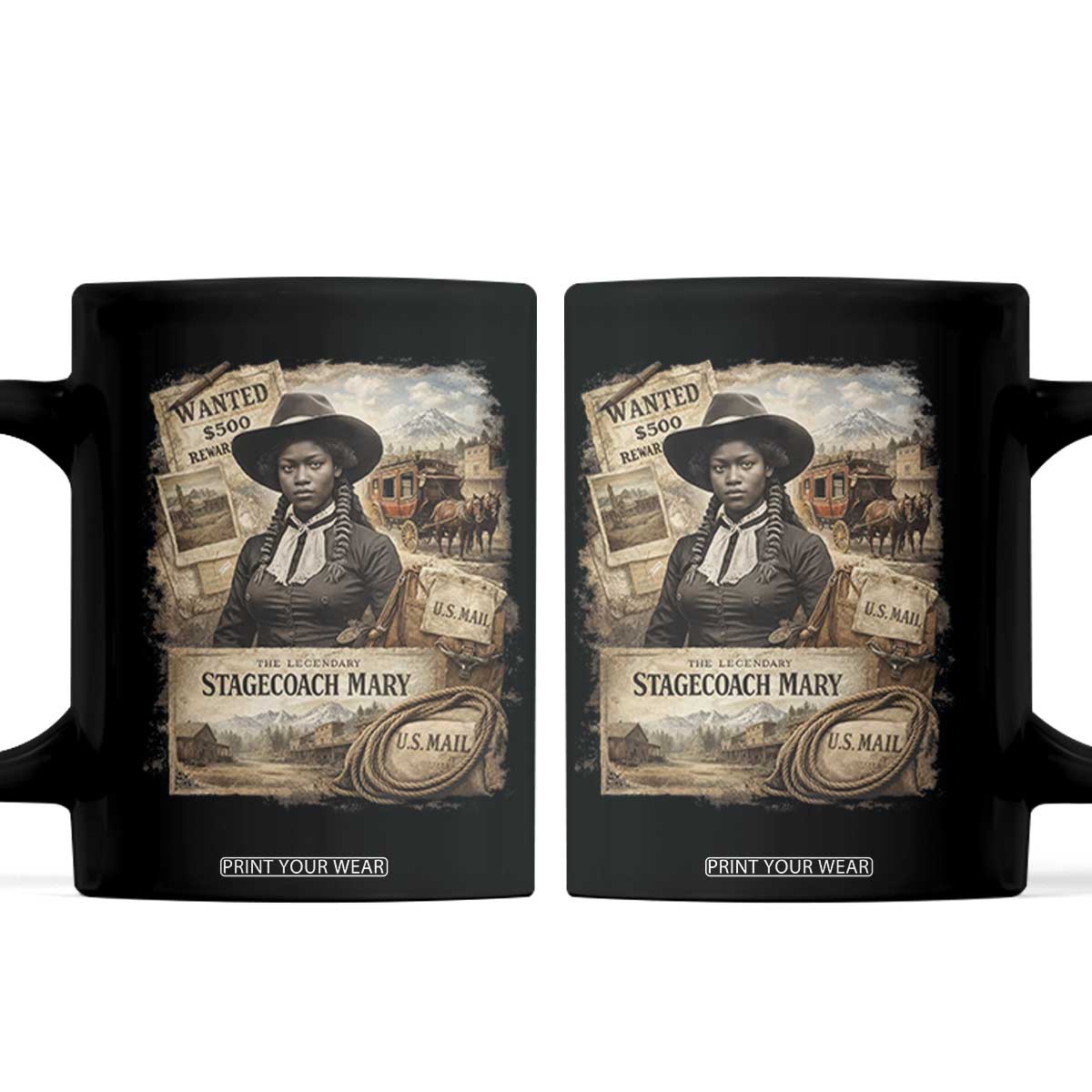 Black History Black Cowgirl Coffee Mug Western Rodeo African American Melanin Texas Women TS10 Black Print Your Wear