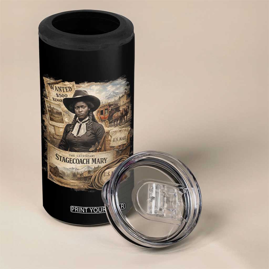 Black History Black Cowgirl 4 in 1 Can Cooler Tumbler Western Rodeo African American Melanin Texas Women TS10 Print Your Wear