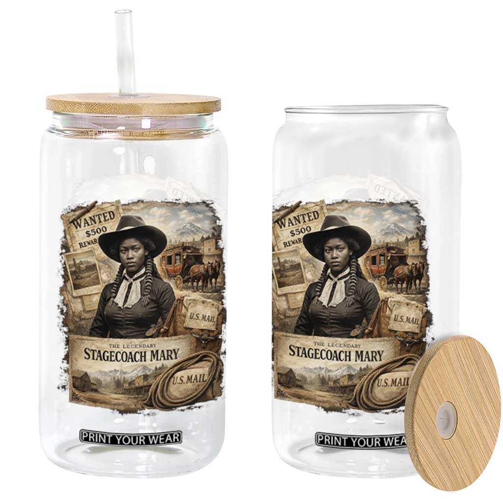 Black History Black Cowgirl Glass Can Western Rodeo African American Melanin Texas Women TS10 Print Your Wear