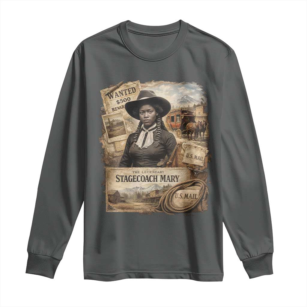 Black History Black Cowgirl Long Sleeve Shirt Western Rodeo African American Melanin Texas Women TS10 Dark Heather Print Your Wear