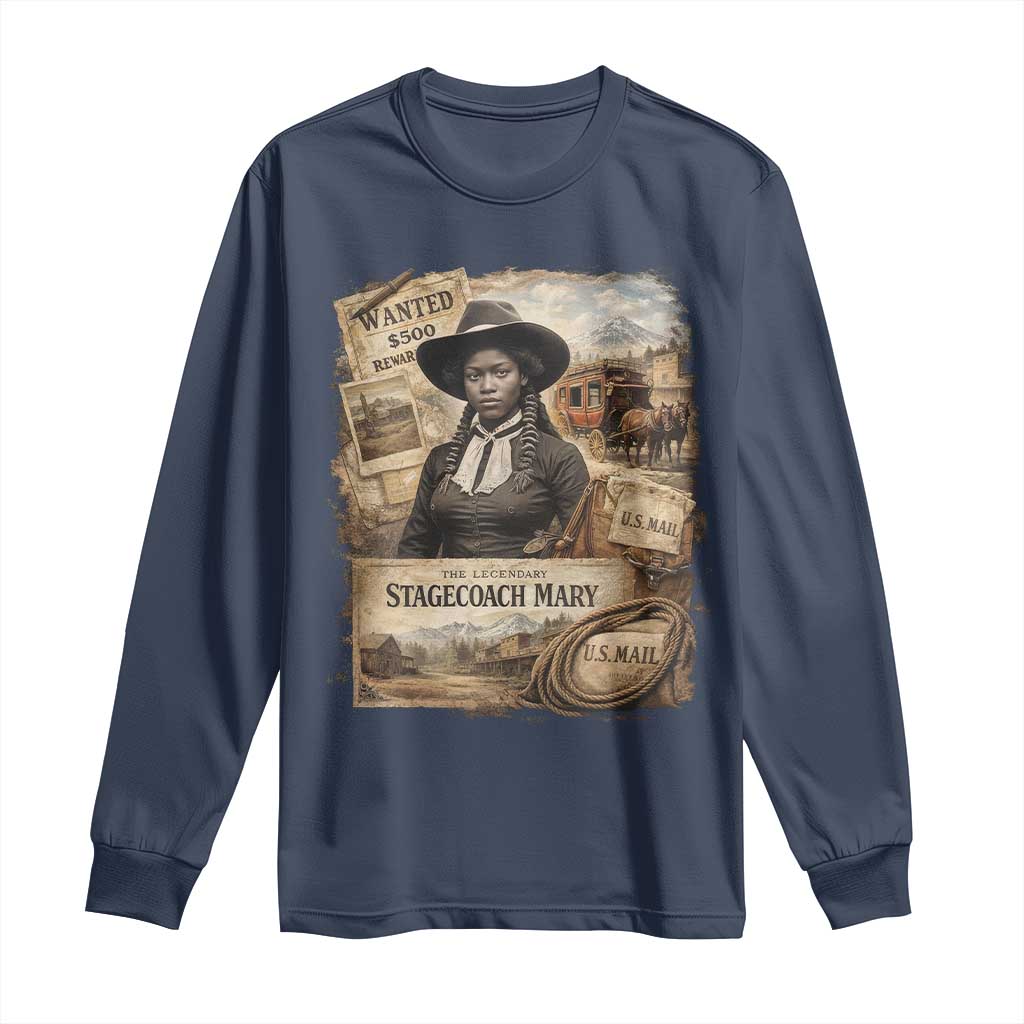 Black History Black Cowgirl Long Sleeve Shirt Western Rodeo African American Melanin Texas Women TS10 Navy Print Your Wear