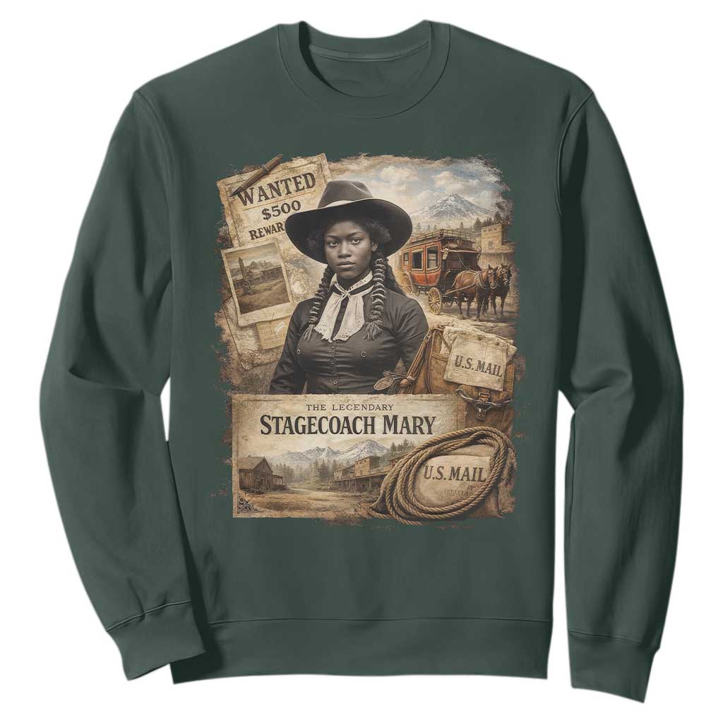 Black History Black Cowgirl Sweatshirt Western Rodeo African American Melanin Texas Women TS10 Dark Forest Green Print Your Wear