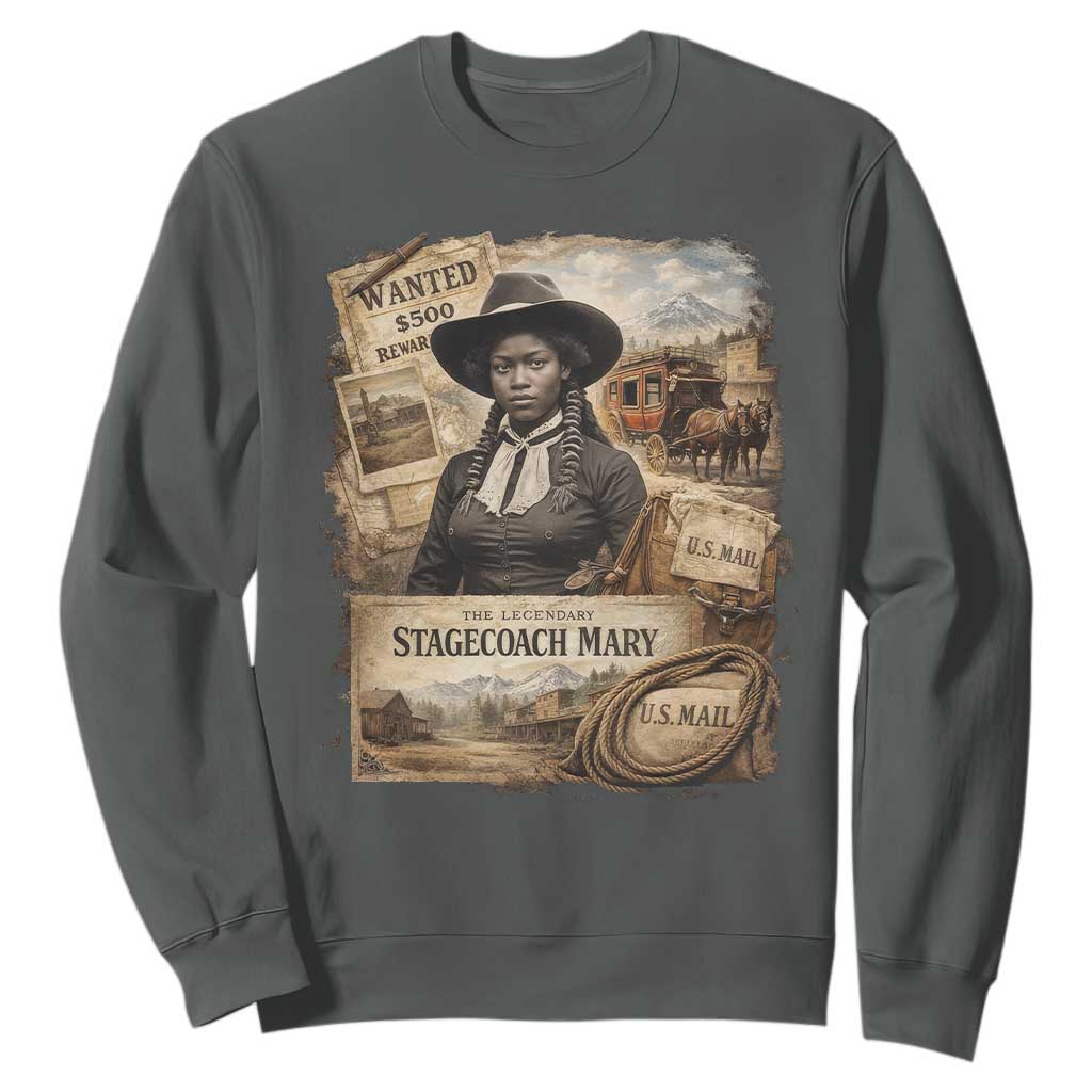 Black History Black Cowgirl Sweatshirt Western Rodeo African American Melanin Texas Women TS10 Dark Heather Print Your Wear
