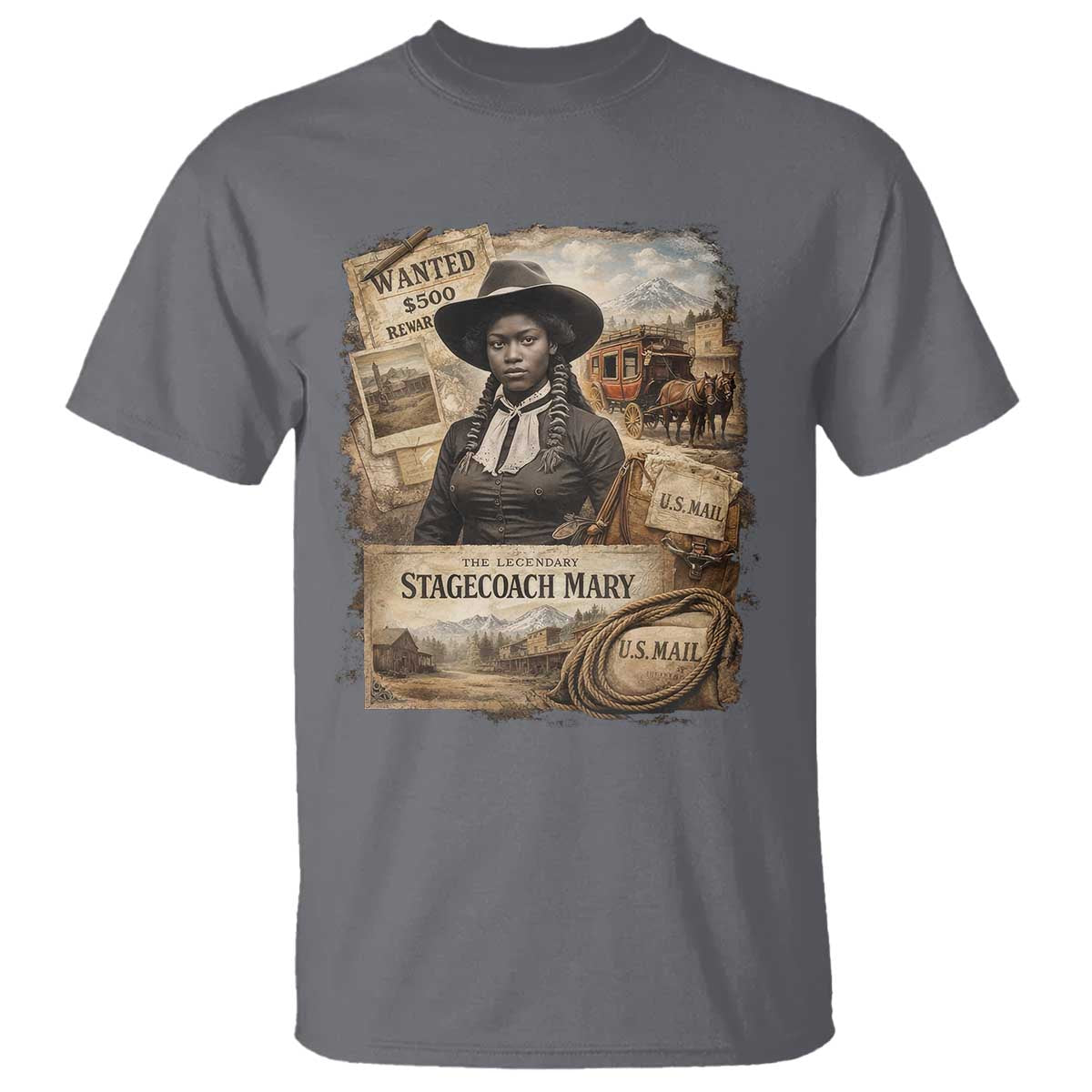 Black History Black Cowgirl T Shirt Western Rodeo African American Melanin Texas Women TS10 Charcoal Print Your Wear