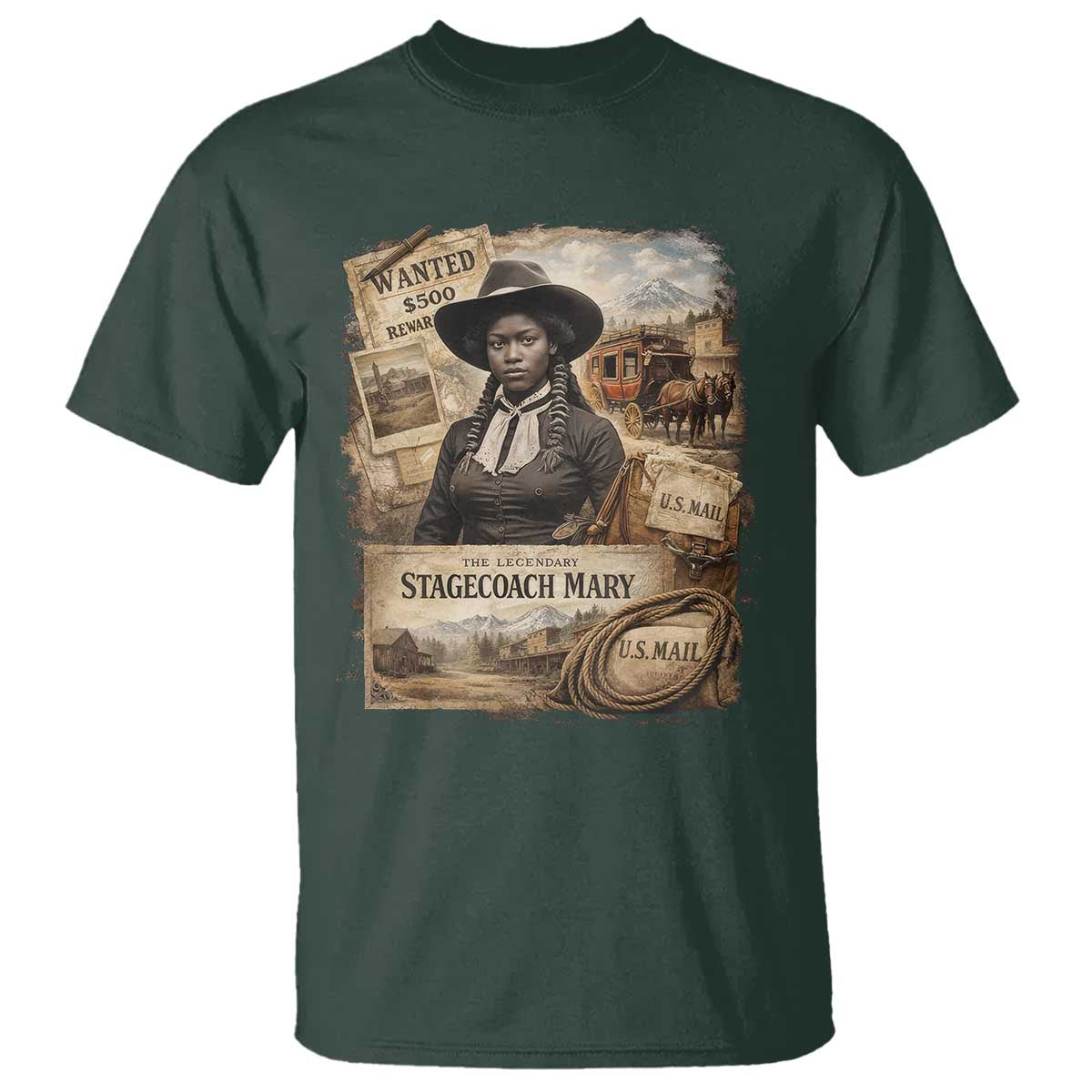 Black History Black Cowgirl T Shirt Western Rodeo African American Melanin Texas Women TS10 Dark Forest Green Print Your Wear