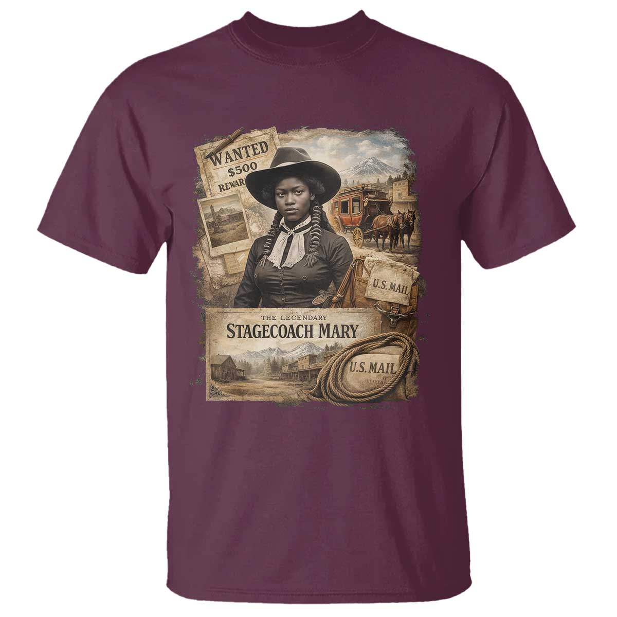 Black History Black Cowgirl T Shirt Western Rodeo African American Melanin Texas Women TS10 Maroon Print Your Wear