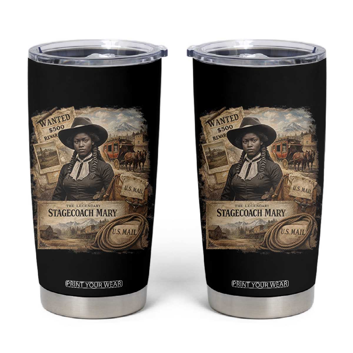 Black History Black Cowgirl Tumbler Cup Western Rodeo African American Melanin Texas Women TS10 Black Print Your Wear