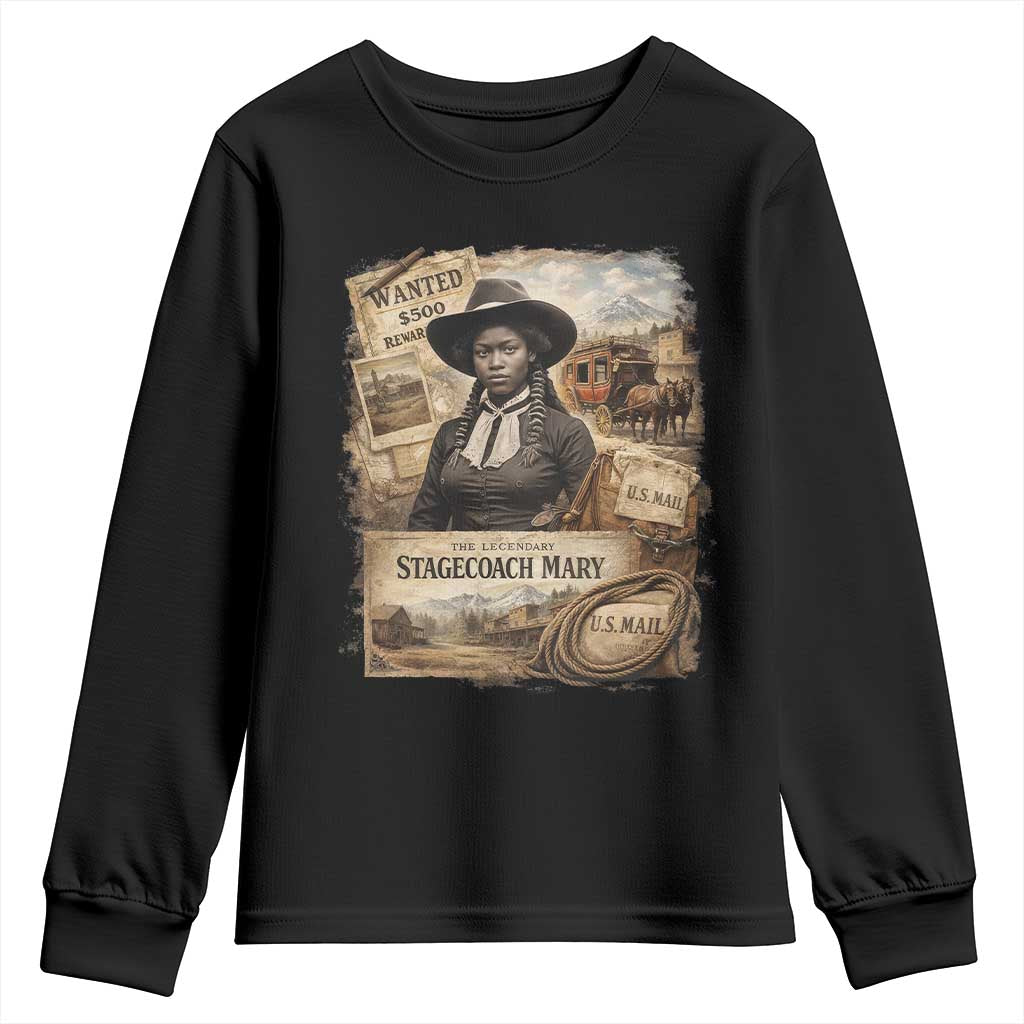 Black History Black Cowgirl Youth Sweatshirt Western Rodeo African American Melanin Texas Women TS10 Black Print Your Wear
