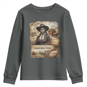 Black History Black Cowgirl Youth Sweatshirt Western Rodeo African American Melanin Texas Women TS10 Dark Heather Print Your Wear