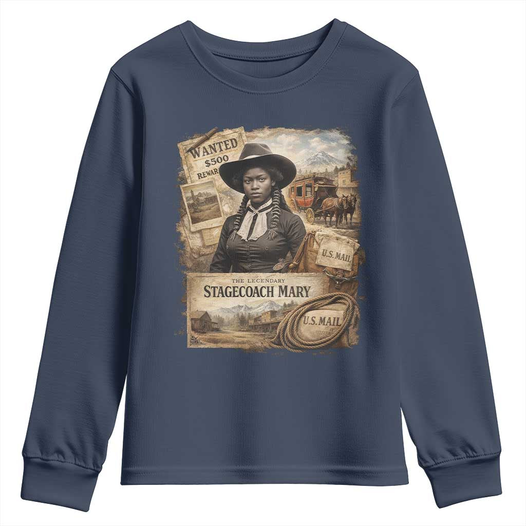 Black History Black Cowgirl Youth Sweatshirt Western Rodeo African American Melanin Texas Women TS10 Navy Print Your Wear
