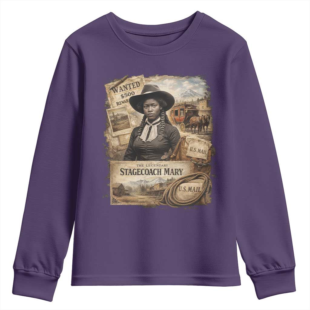 Black History Black Cowgirl Youth Sweatshirt Western Rodeo African American Melanin Texas Women TS10 Purple Print Your Wear
