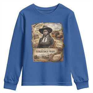 Black History Black Cowgirl Youth Sweatshirt Western Rodeo African American Melanin Texas Women TS10 Royal Blue Print Your Wear