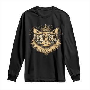 Funny Princess Cat Long Sleeve Shirt This Is An Outrage Donut Gold Cat Lover Gifts TS10 Black Print Your Wear