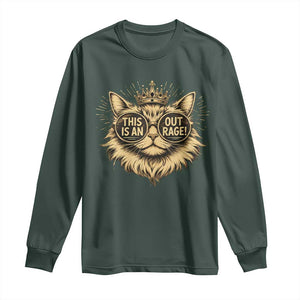 Funny Princess Cat Long Sleeve Shirt This Is An Outrage Donut Gold Cat Lover Gifts TS10 Dark Forest Green Print Your Wear