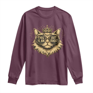 Funny Princess Cat Long Sleeve Shirt This Is An Outrage Donut Gold Cat Lover Gifts TS10 Maroon Print Your Wear