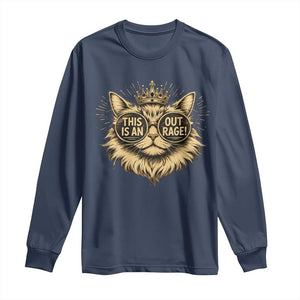 Funny Princess Cat Long Sleeve Shirt This Is An Outrage Donut Gold Cat Lover Gifts TS10 Navy Print Your Wear