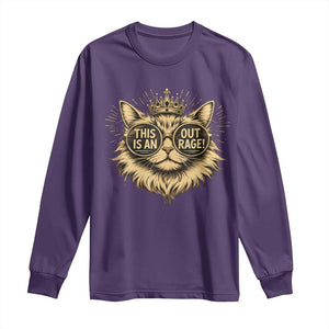Funny Princess Cat Long Sleeve Shirt This Is An Outrage Donut Gold Cat Lover Gifts TS10 Purple Print Your Wear