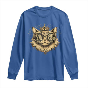 Funny Princess Cat Long Sleeve Shirt This Is An Outrage Donut Gold Cat Lover Gifts TS10 Royal Blue Print Your Wear