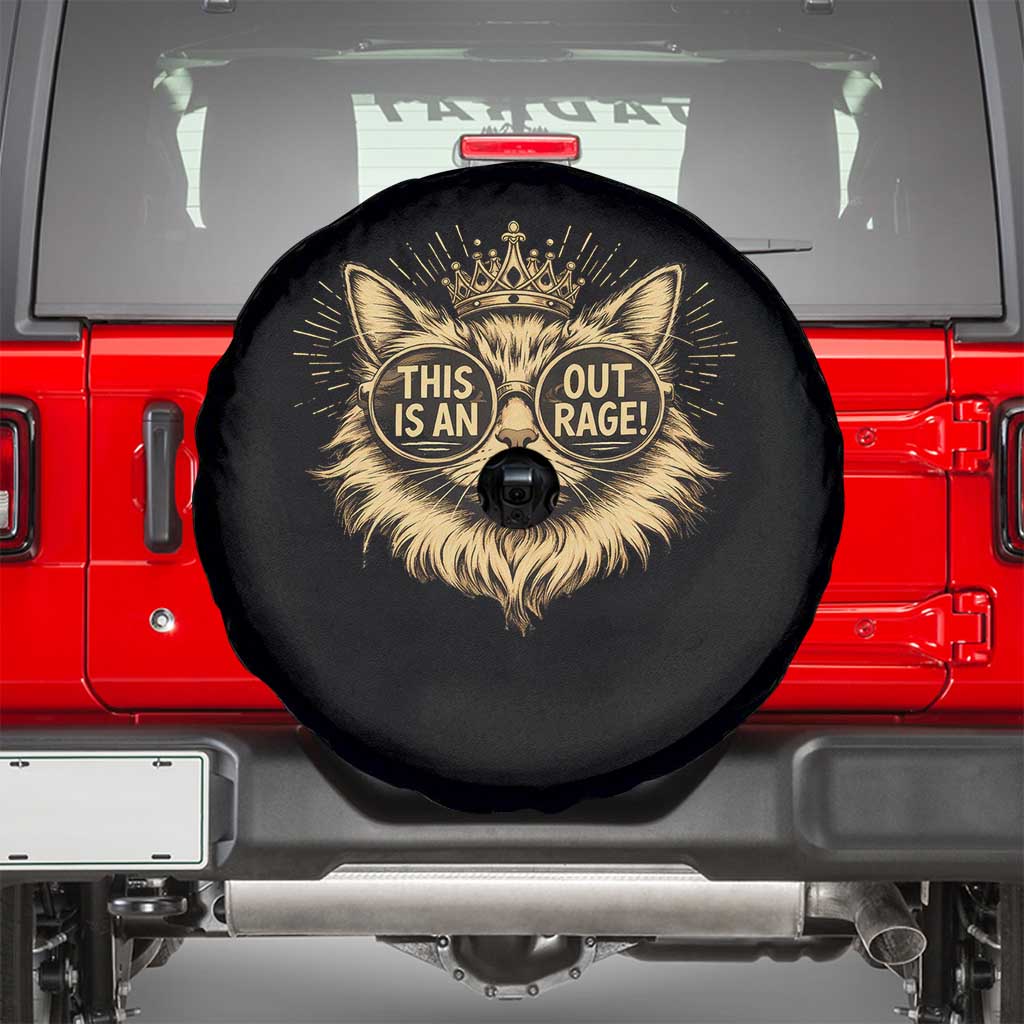 Funny Princess Cat Spare Tire Cover This Is An Outrage Donut Gold Cat Lover Gifts TS10 Black Print Your Wear