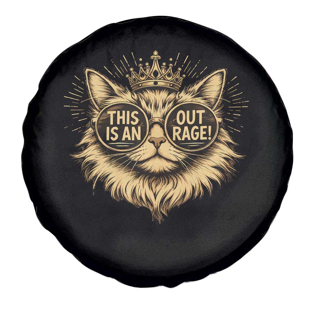 Funny Princess Cat Spare Tire Cover This Is An Outrage Donut Gold Cat Lover Gifts TS10 Print Your Wear