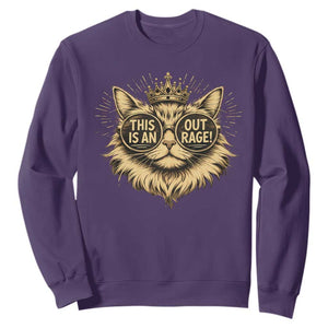 Funny Princess Cat Sweatshirt This Is An Outrage Donut Gold Cat Lover Gifts TS10 Purple Print Your Wear