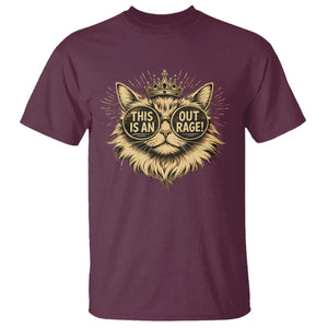 Funny Princess Cat T Shirt This Is An Outrage Donut Gold Cat Lover Gifts TS10 Maroon Print Your Wear