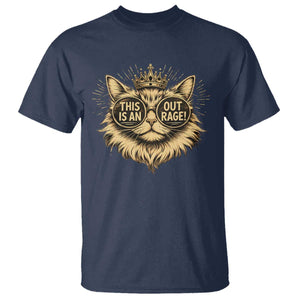 Funny Princess Cat T Shirt This Is An Outrage Donut Gold Cat Lover Gifts TS10 Navy Print Your Wear
