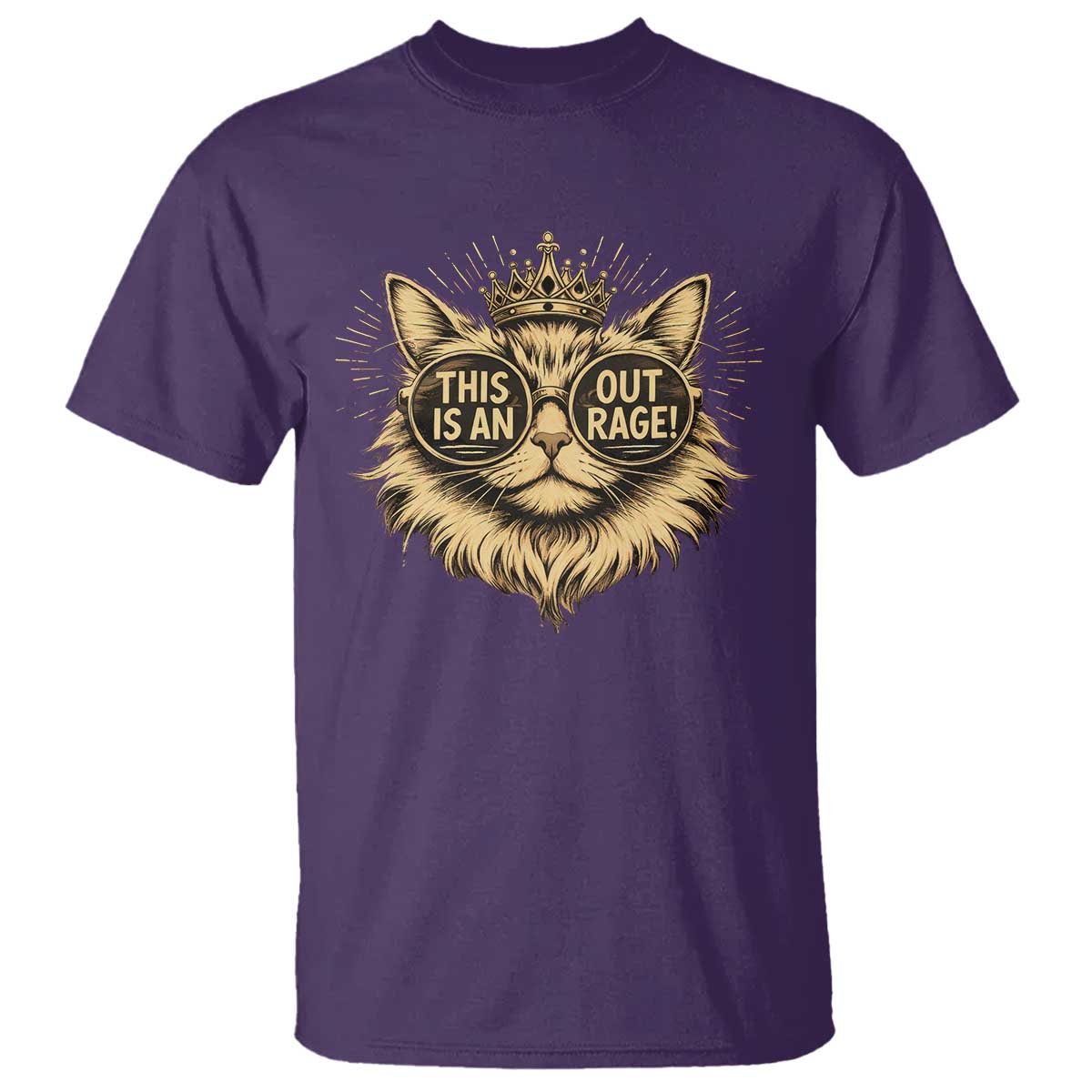 Funny Princess Cat T Shirt This Is An Outrage Donut Gold Cat Lover Gifts TS10 Purple Print Your Wear