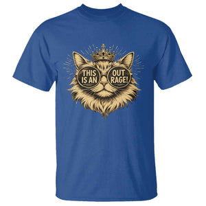 Funny Princess Cat T Shirt This Is An Outrage Donut Gold Cat Lover Gifts TS10 Royal Blue Print Your Wear
