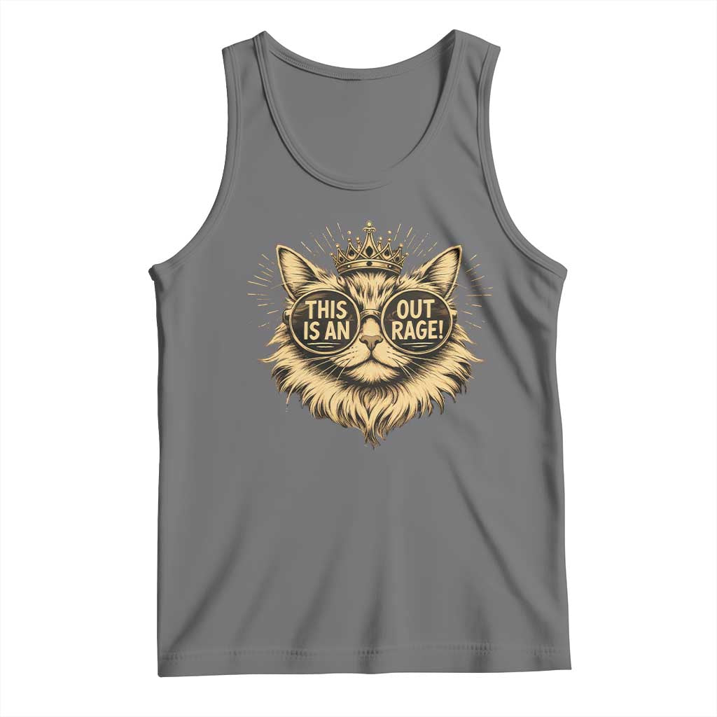 Funny Princess Cat Tank Top This Is An Outrage Donut Gold Cat Lover Gifts TS10 Black Heather Print Your Wear