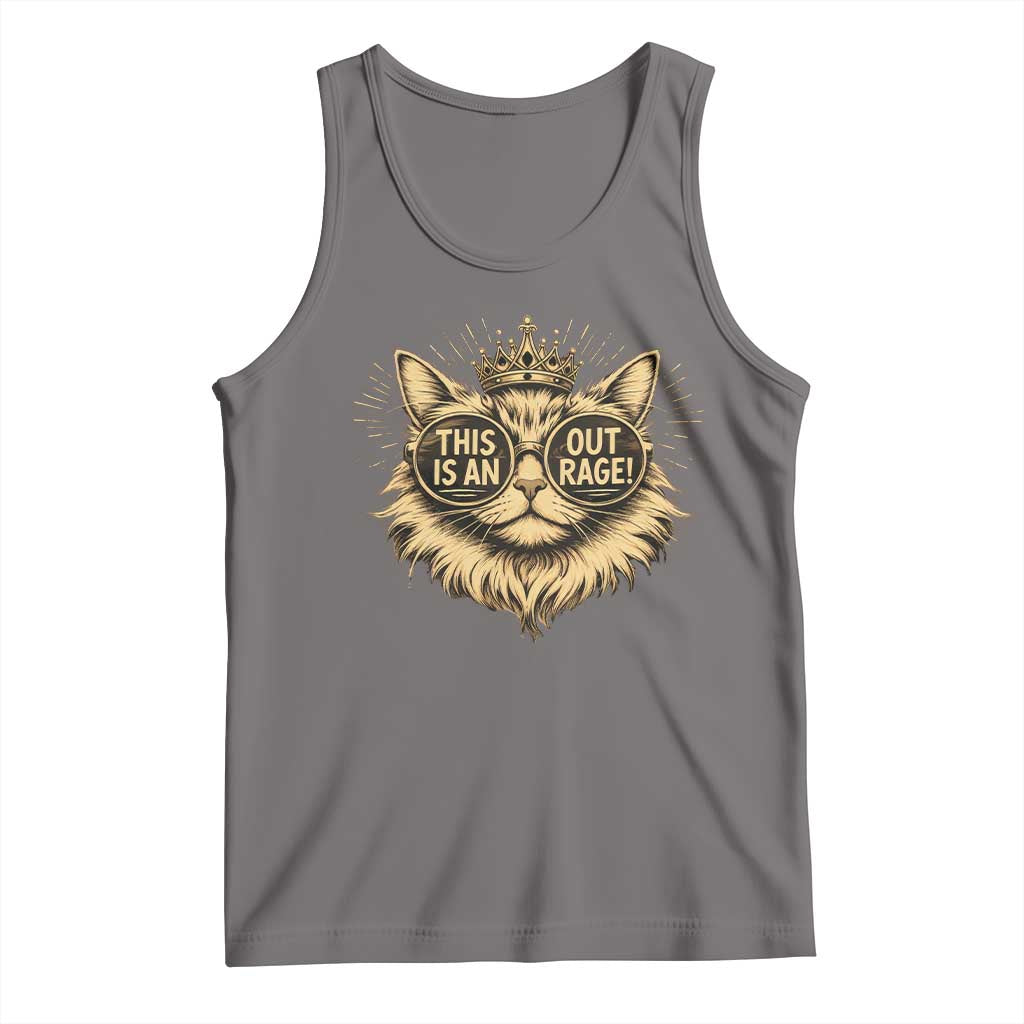 Funny Princess Cat Tank Top This Is An Outrage Donut Gold Cat Lover Gifts TS10 Deep Heather Print Your Wear