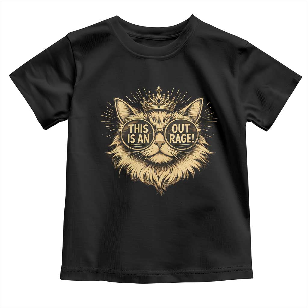 Funny Princess Cat Toddler T Shirt This Is An Outrage Donut Gold Cat Lover Gifts TS10 Black Print Your Wear