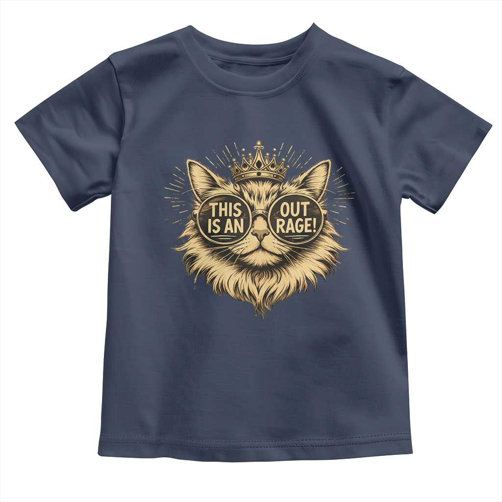 Funny Princess Cat Toddler T Shirt This Is An Outrage Donut Gold Cat Lover Gifts TS10 Navy Print Your Wear
