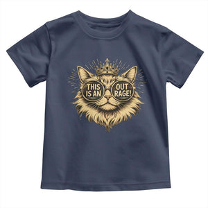 Funny Princess Cat Toddler T Shirt This Is An Outrage Donut Gold Cat Lover Gifts TS10 Navy Print Your Wear