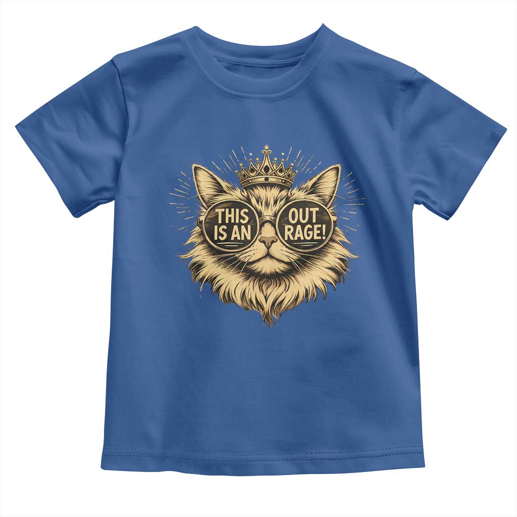 Funny Princess Cat Toddler T Shirt This Is An Outrage Donut Gold Cat Lover Gifts TS10 Royal Blue Print Your Wear