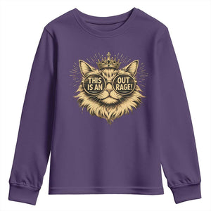 Funny Princess Cat Youth Sweatshirt This Is An Outrage Donut Gold Cat Lover Gifts TS10 Purple Print Your Wear