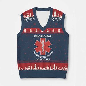 Do Not Pet Husband V-Neck Knit Sweater Vest Funny Sarcastic Saying TS10 Navy Red Print Your Wear
