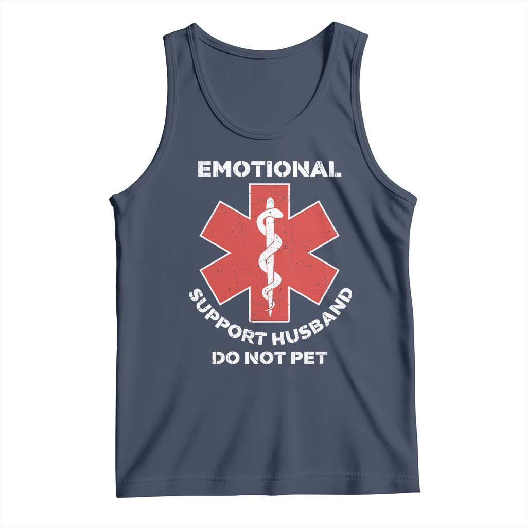 Do Not Pet Husband Tank Top Funny Sarcastic Saying TS10 Navy Print Your Wear
