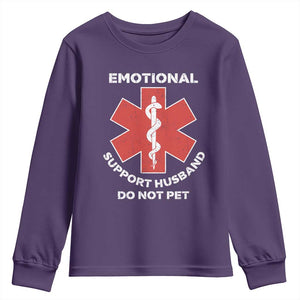 Do Not Pet Husband Youth Sweatshirt Funny Sarcastic Saying TS10 Purple Print Your Wear