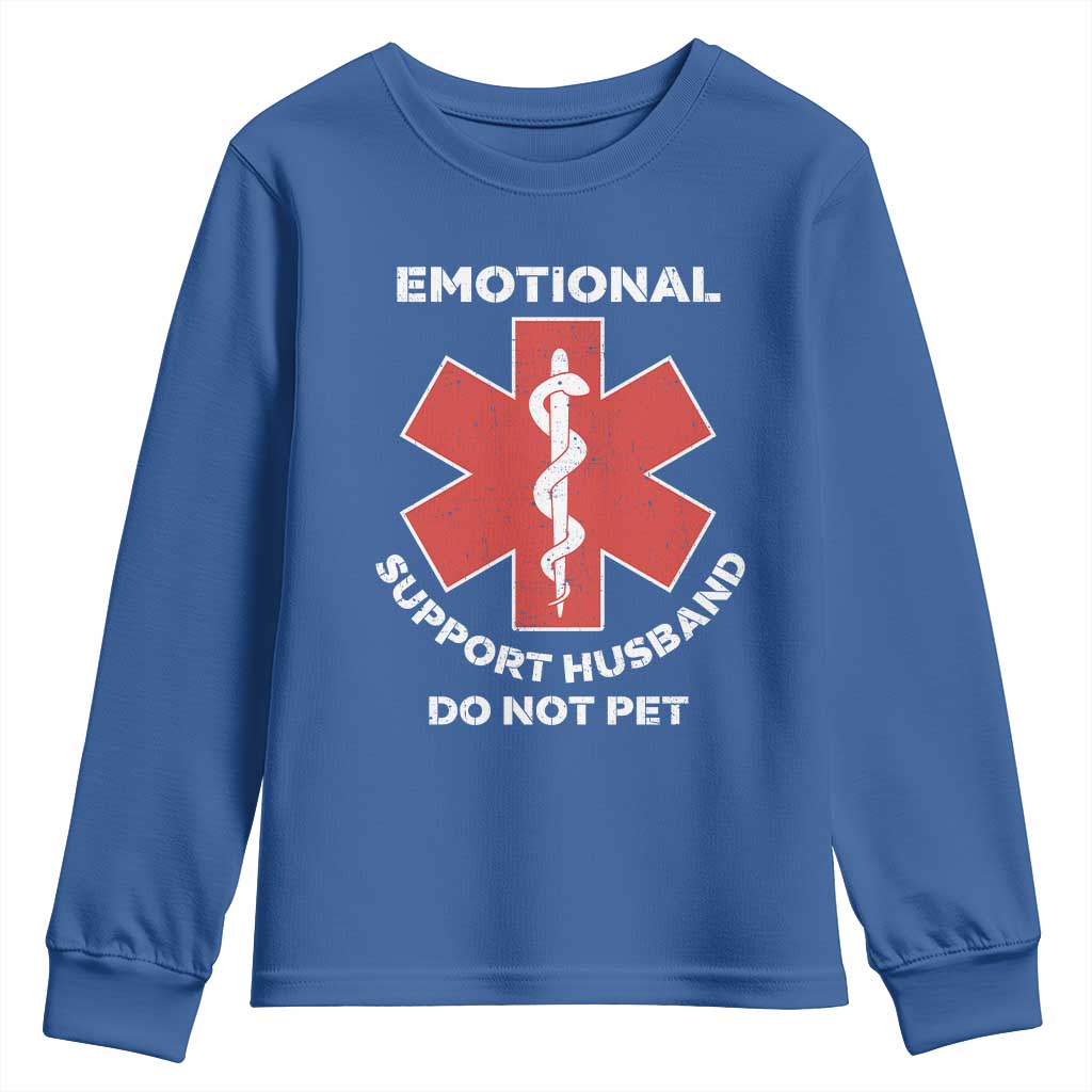 Do Not Pet Husband Youth Sweatshirt Funny Sarcastic Saying TS10 Royal Blue Print Your Wear