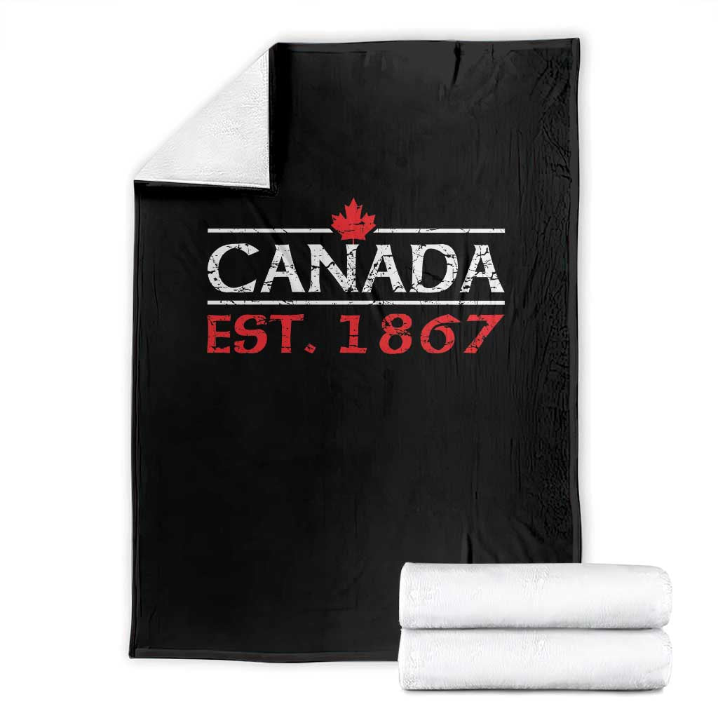 Canadian Maple Leaf Throw Blanket Canada Flag Vintage Retro Sport TS10 Black Print Your Wear