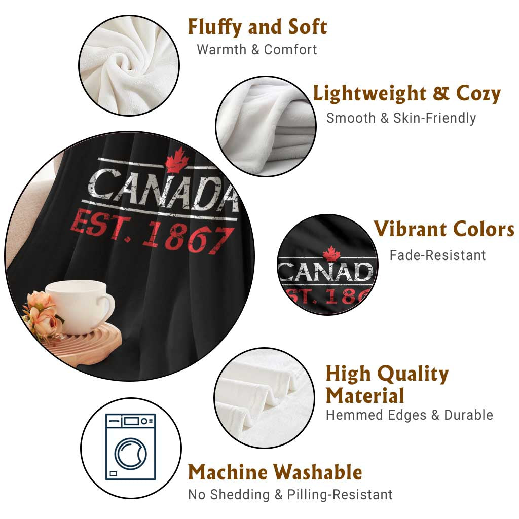 Canadian Maple Leaf Throw Blanket Canada Flag Vintage Retro Sport TS10 Print Your Wear