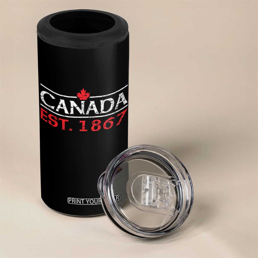 Canadian Maple Leaf 4 in 1 Can Cooler Tumbler Canada Flag Vintage Retro Sport TS10 Print Your Wear
