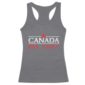 Canadian Maple Leaf Racerback Tank Top Canada Flag Vintage Retro Sport TS10 Charcoal Print Your Wear